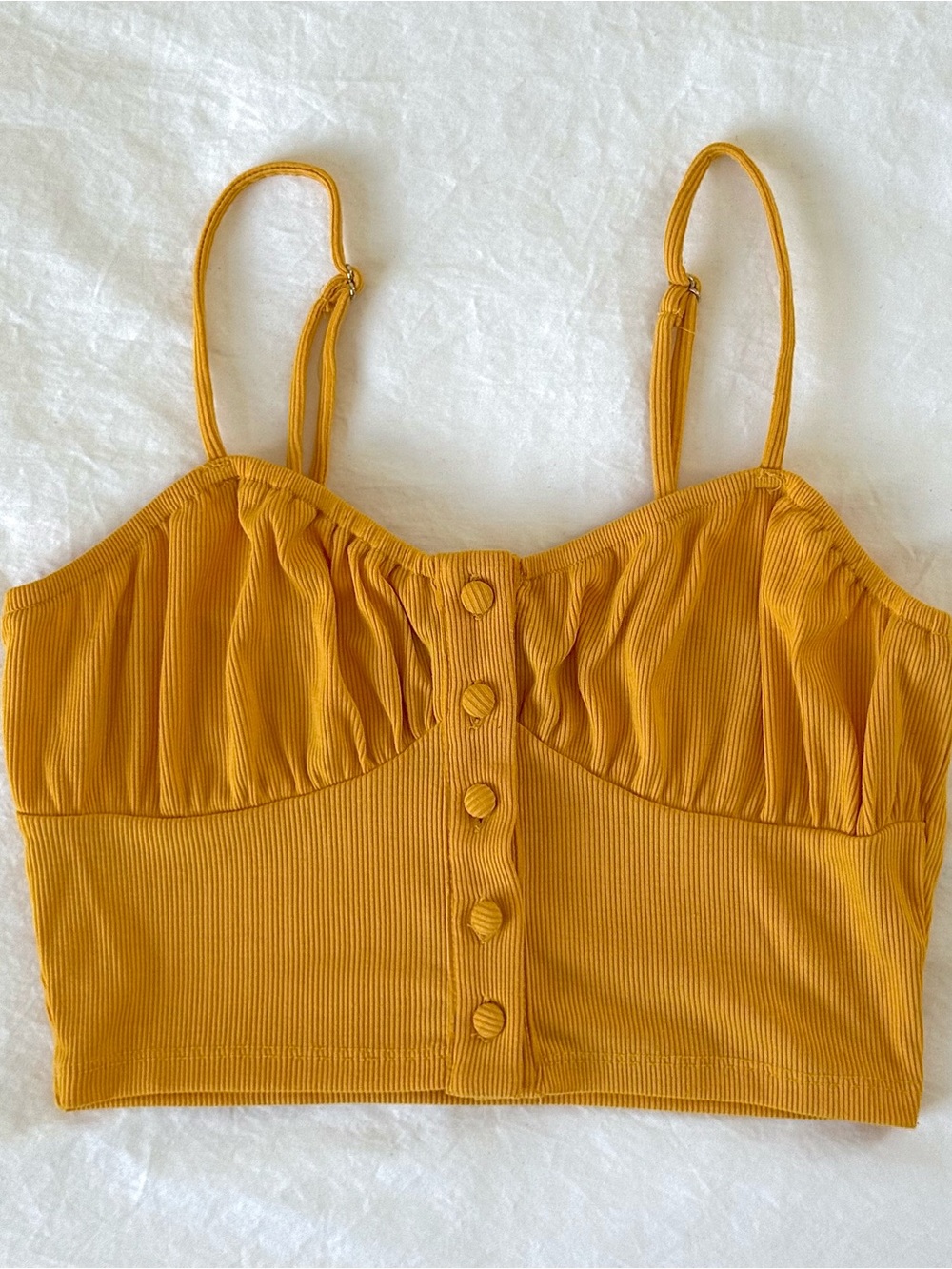 forever 21 gold ribbed crop top